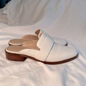 Banana Republic White Mule Slides